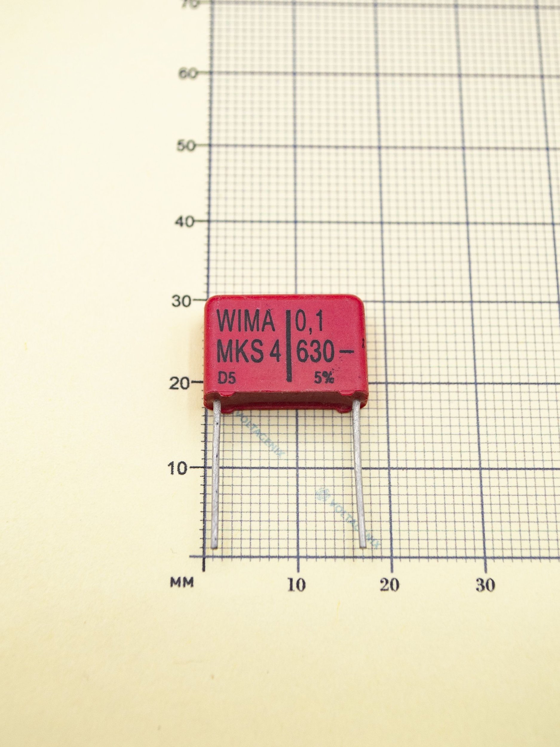Конденсатор WIMA MKS4 0,1 мкФ, 630в 5%.